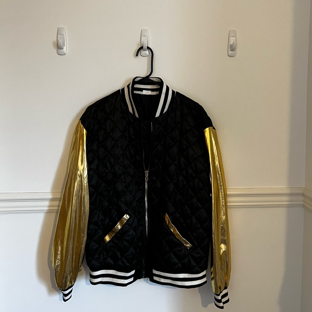 Black and Gold Varsity Jacket